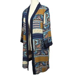 Luna Moon Anthropologie Patchwork Kimono Size S Open Front Duster Jacket Robe